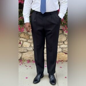 Premium Pleased Dress Trousers High Quality Tailored Fit Black Size 38x30
